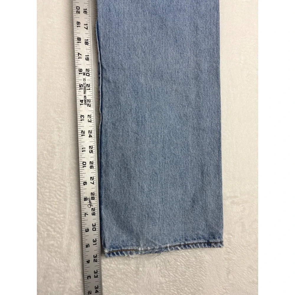 Levis 501 Original Fit Mens 38x32 Jeans Grungy Light Blue Washed Denim
